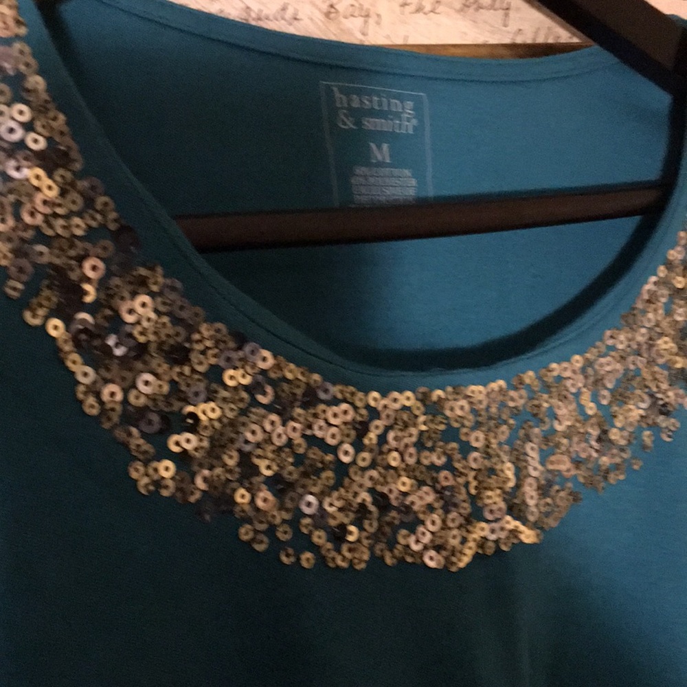 Hastings and smith sequined aqua M